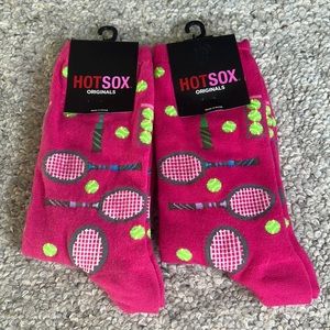 NWT! 2 pair of Hotsox with tennis print!